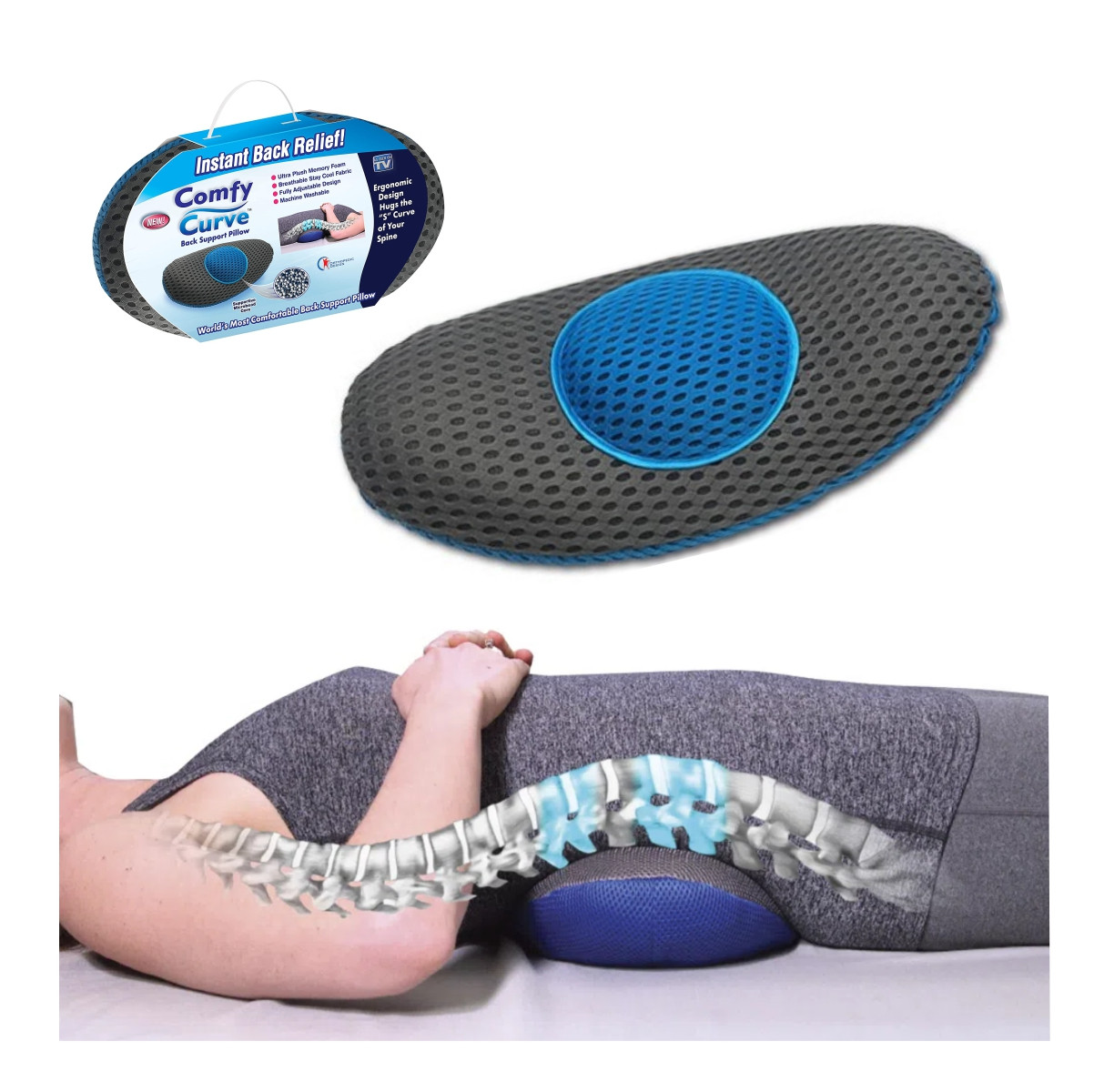 Almohada Apoyo Espalda Lumbar Ergonomica